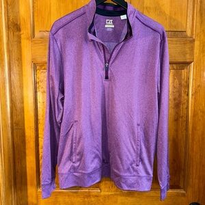 Cutter and Buck purple Dry/Tec 50+ 1/4 zip pull over Size Lg-EUC